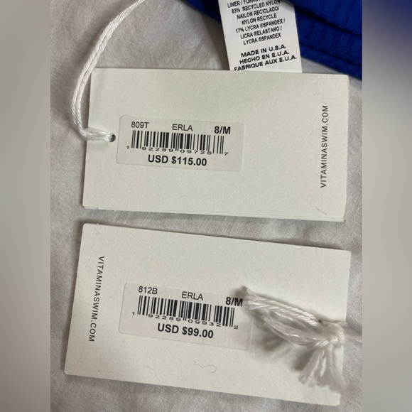 NWT Vitamin A Variegated Saphhire Blue Ecorib Bikini Size Medium (8) - Picture 7 of 7